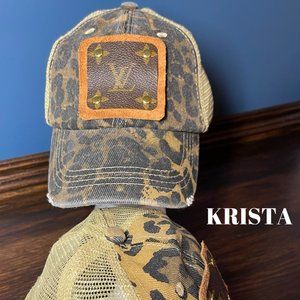 Upcycled Luxury leopard trucker hat